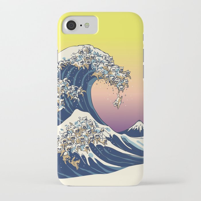 the great wave of cat iphone case