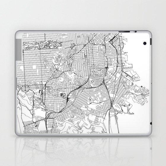San Francisco White Map Laptop & iPad Skin