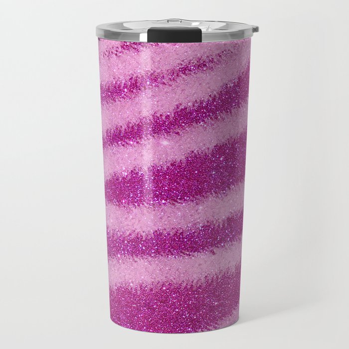 Light Purple Glitter Zebra Magic Collection Travel Mug