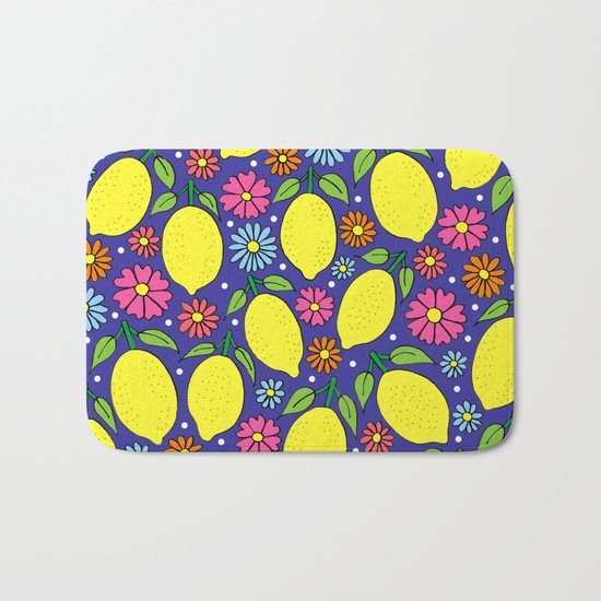 Lemons & Flowers Bath Mat