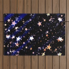 Gold, stars Outdoor Rug