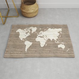 Wooden world map Rug
