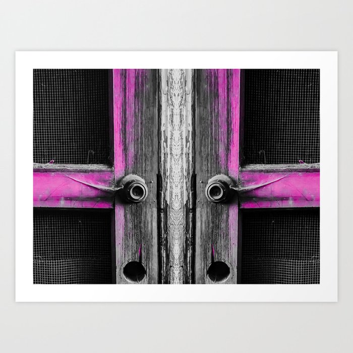 Pink Old Vintage Wooden Doors Texture Background Art Print By