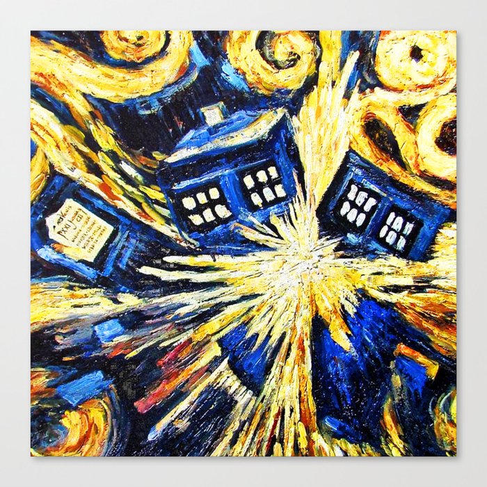 Tardis By Van Gogh Doctor Who Canvas Print By Marcomellark