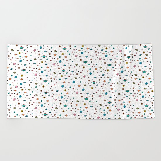 Planets and Universe Beach Towel