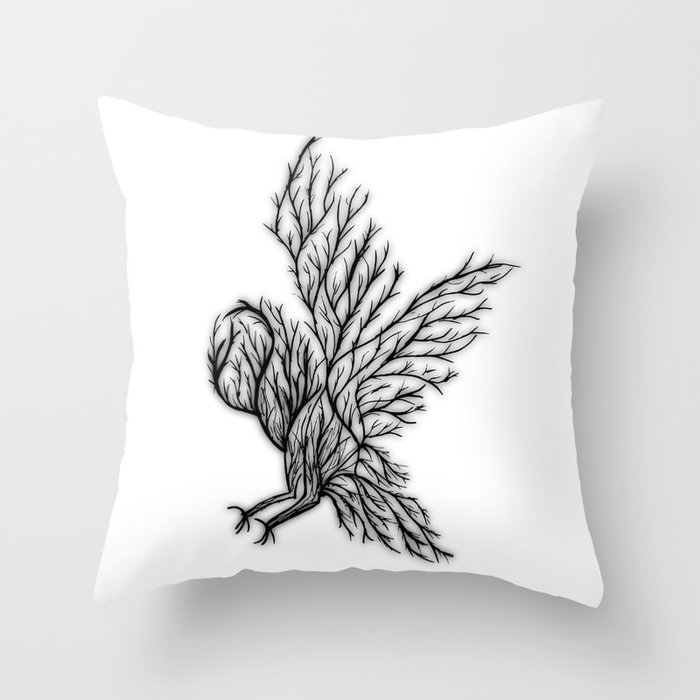Owl Branches Throw Pillow