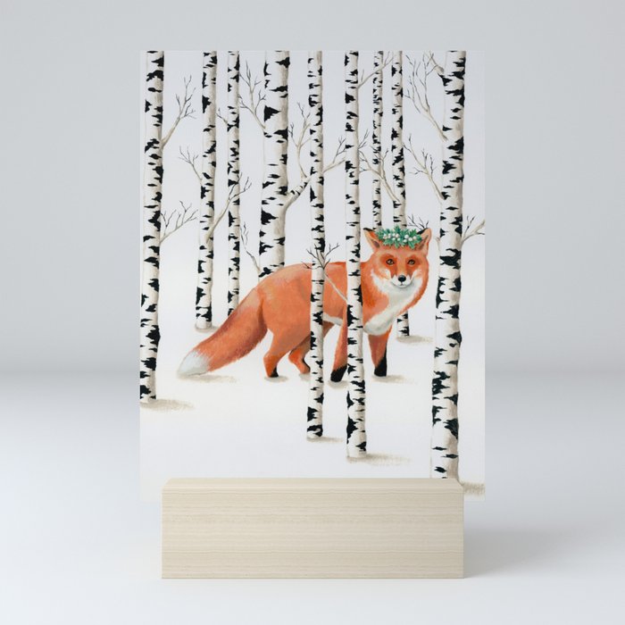 Winter Fox Mini Art Print