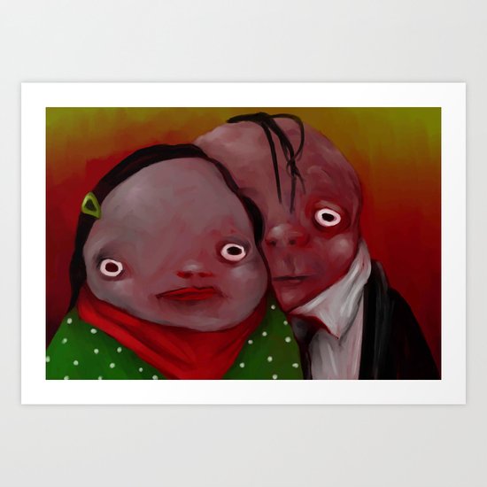 The strange couple Art Print