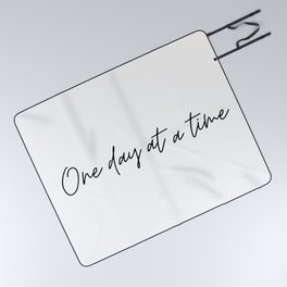 One Day At a Time | Motivational Typography Picnic Blanket