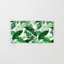 Green leaf watercolor pattern Hand & Bath Towel