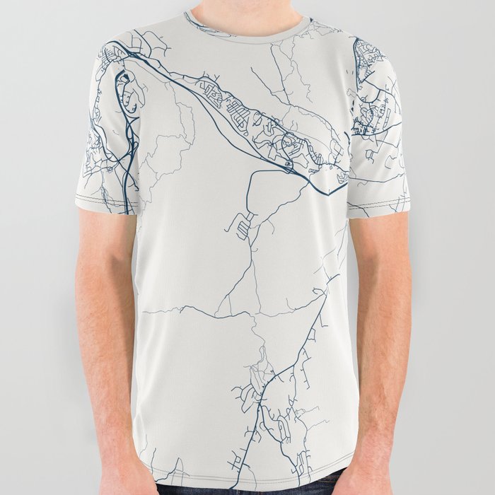Halifax, Canada Authentic Map Illustration All Over Graphic Tee
