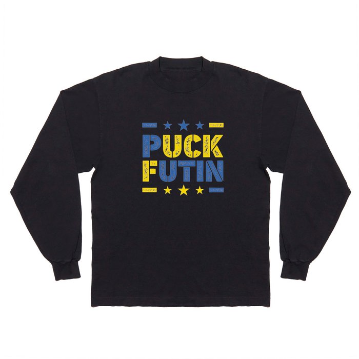 Puck Futin Fuck Putin Ukrainian War Long Sleeve T Shirt