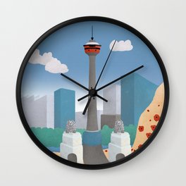 Calgary Tower & Lions Gate Bridge Wall Clock