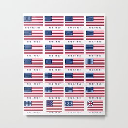 American Flag History Metal Print | Starsandstripes, 4Thofjuly, Nationalflag, Flagoftheusa, Memorialday, Americanpatriotism, Liberty, Patriotic, Patriot, Unitedstates 