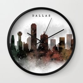 Dallas City Skyline Wall Clock | Skyline, Texas, Oil, Cityimage, Ink, Unitedstates, Watercolor, Usa, Dallas, Silhouette 