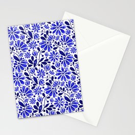 Funky Florals - Navy  Stationery Card