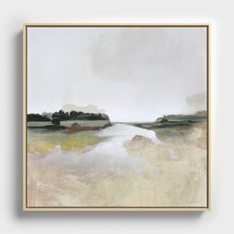 Gold Lake View Framed Canvas