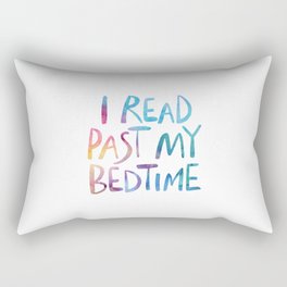 I read past my bedtime - Rainbow Rectangular Pillow
