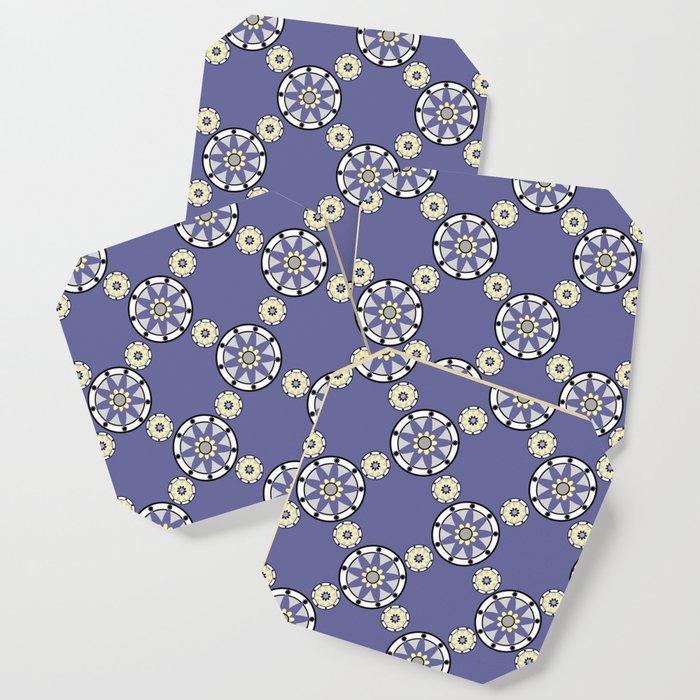 Purple Nine-Pointed Flower Pattern Coaster