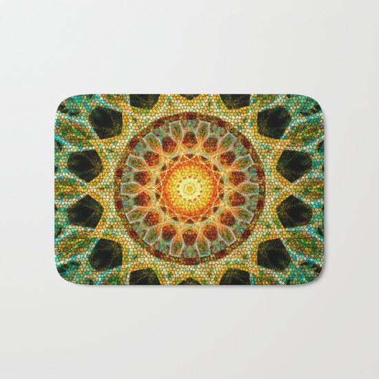 Sun Mandala Mosaic Bath Mat