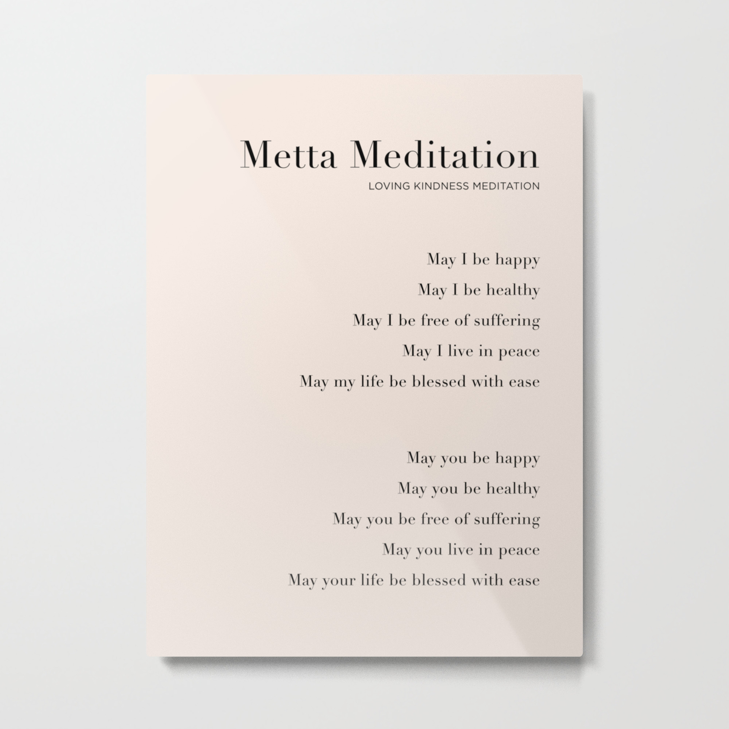 Metta Meditation Loving Kindness Meditation Metal Print By The Art Of The Pause Society6