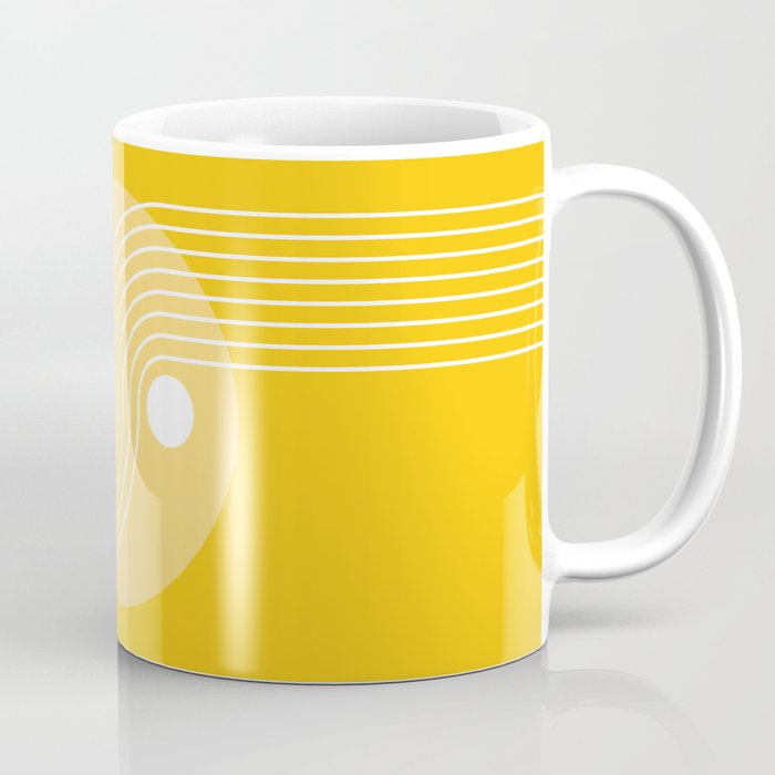 Geometric Lines and Shapes 29 in Mustard Yellow Coffee Mug