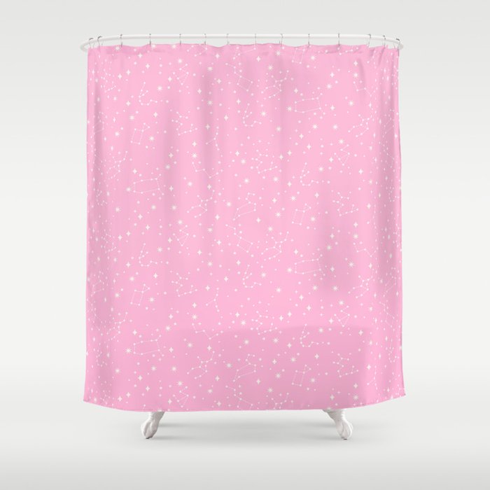 Pink Constellations Shower Curtain