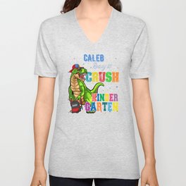 Caleb Name, I'm Ready To Crush kindergarten T Rex Dinosaur V Neck T Shirt