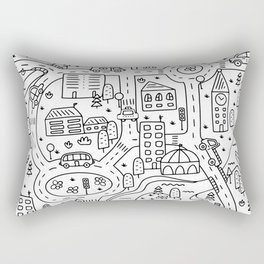 bw town Rectangular Pillow