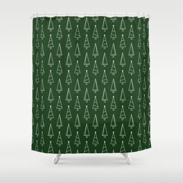 Green Christmas Tree Pattern Shower Curtain