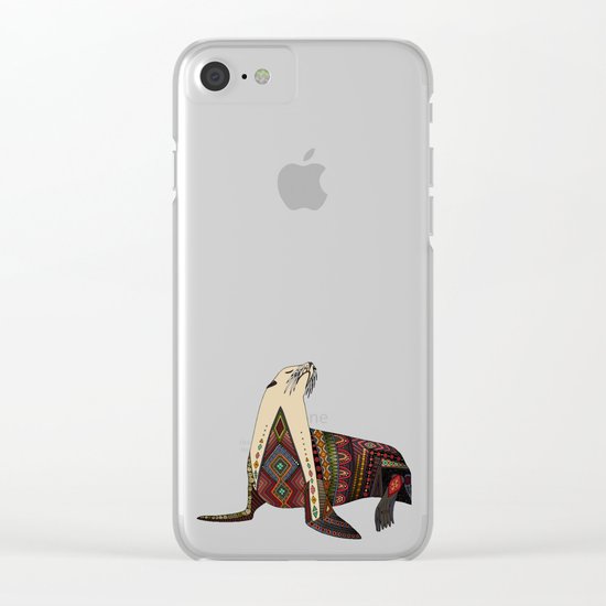 sea lion mono Clear iPhone Case