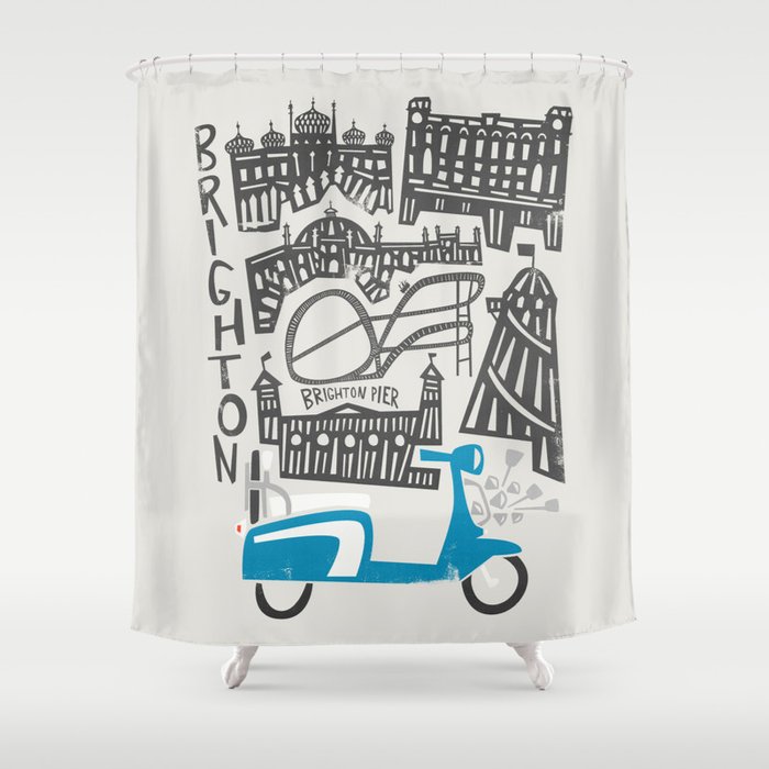 Brighton Cityscape Shower Curtain