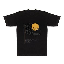 Bird on a Wire Leonard Cohen Minimalist Art T Shirt