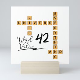 Life Universe and Everything Scrabble 42 Mini Art Print