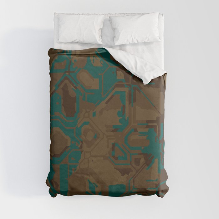 Peacock and Brown Duvet Cover