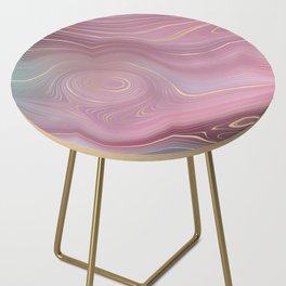Mauve Rose Gold Agate Geode Luxury Side Table