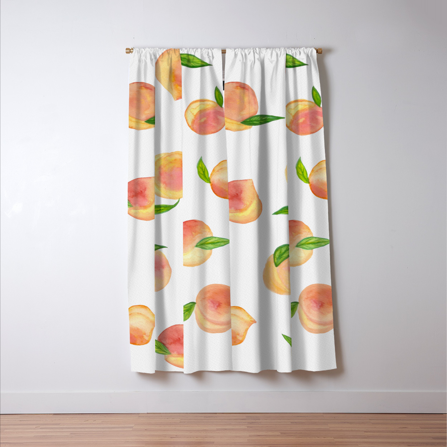 Fun Watercolor Peaches Blackout Curtain By Kuallidesigns Society6