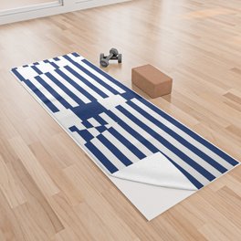 Stripes on Stripes - Blue and White Yoga Towel