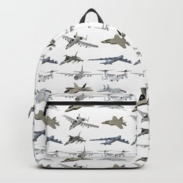 US Military Airplanes Backpack | American, Patriotic, Patriot, Jetfighter, Pattern, Graphicdesign, Various, Plane, Vector, Versatile 