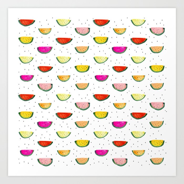 Watermelon slice pattern Art Print