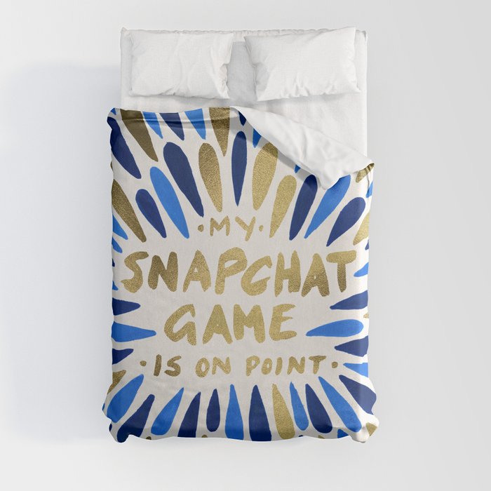 Snapchat – Navy & Gold Duvet Cover