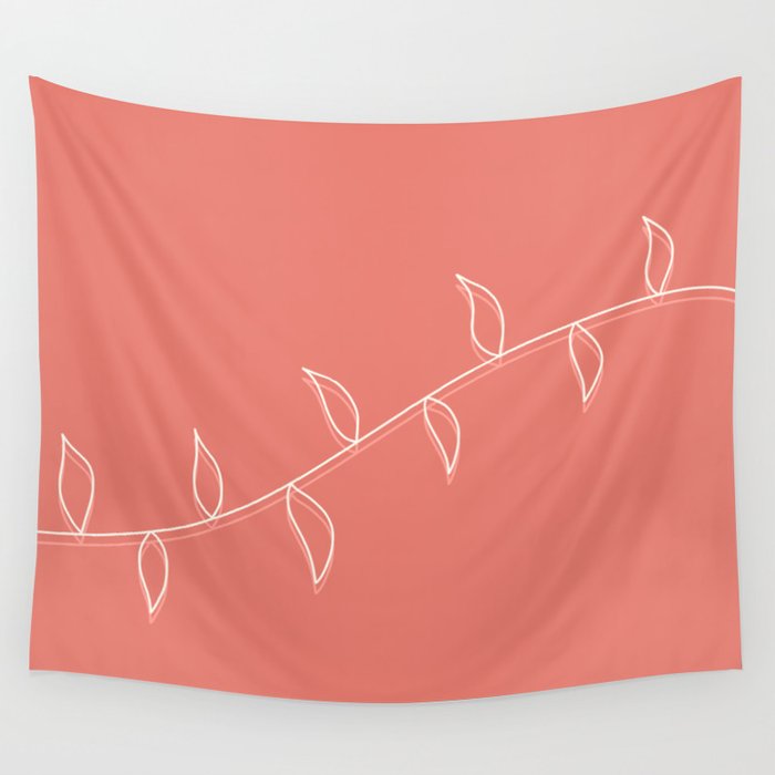 Minimal leaves lines 5 Wall Tapestry