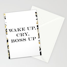 Wake Up, Cry, Boss Up Stationery Card