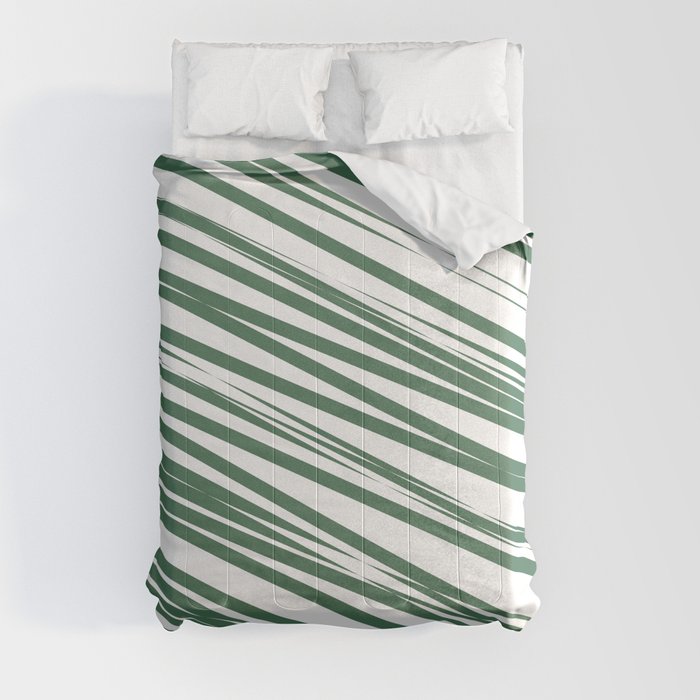 Leaf green stripes background Comforter