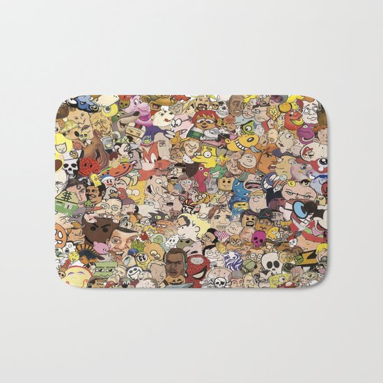 Cartoon Collage Bath Mat