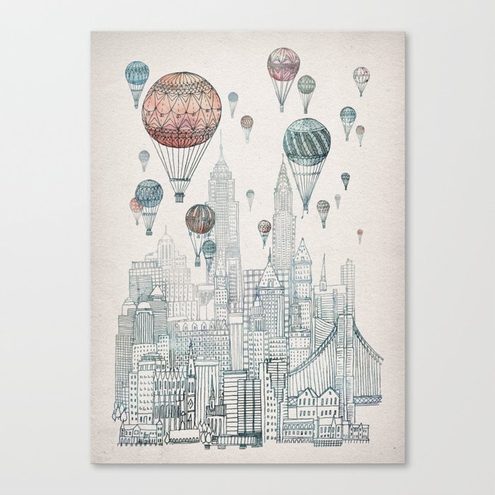 Voyages Over New York Canvas Print