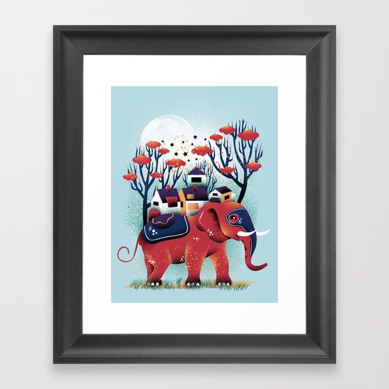 A Colorful Ride Framed Art Print