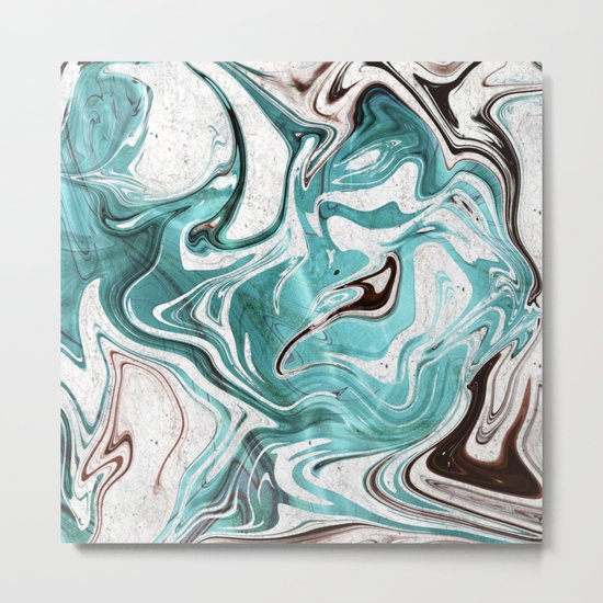Marble Glitch 3 Metal Print