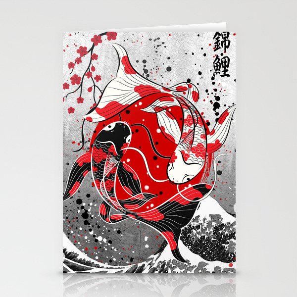Koi Fish Yin Yang Stationery Cards