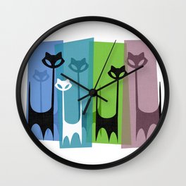 Kitty Cats Tuned In And Receiving Wall Clock